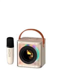 Portable Blue tooth Karaoke Speaker Mic USB Communication RGB LED Lighting High Outdoor Stereo Speakers Battery Powered Plastic - Image 5