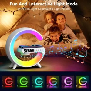 New Wireless Fast Charger with Blue Tooth Speaker Smart Alarm Clocks Sound Light Desk Table Lamp Gift Night - Image 4