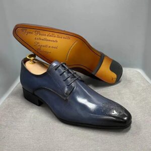 High Quality Leather Business Casual Shoes For Men Carved Point Formal Derby Leather Shoe For Men Dress Shoes Oxfords - Image 4