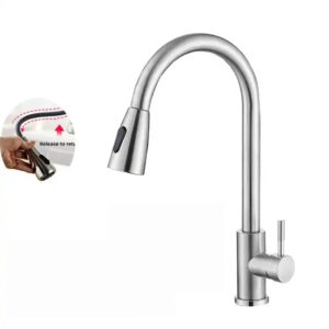201 Stainless Steel Black Kitchen Taps Faucet Pull-Out Retractable Sink Faucet - Image 7