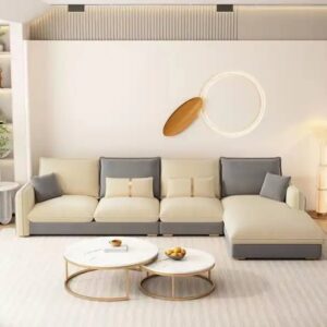 Nordic Modern Home Furniture Fabric Sectional Corner Couch Chaise Longue Combination Bed Living Room Sofa - Image 2