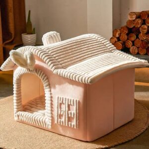 Cat bed warm four seasons universal winter cage villa house type closed cat bed winter dog bed cat supplies - Image 3