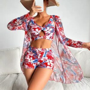 Swimwear Women Bikini Halter Neck High Waist Designer 3 Piece Sexy Swimsuits For Women 2024 - Image 3