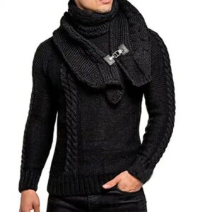 Winter New Arrivals 2024 Men Casual Warm Turtleneck Knitted Slim Full Sleeve Pullover Plus Size Sweater - Image 4