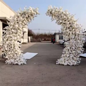 Artificial Floral Supplies White Front Moon Arch Flower Arrangement - Image 4