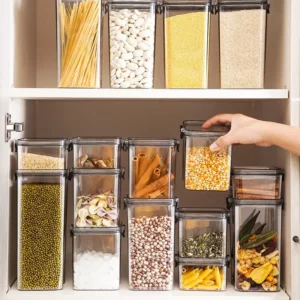 Transparent PET Sealed Cans Clear Kitchen Sealed Dry Food Storage Organizer Airtight Dry Food Storage Container Storage Box - Image 6