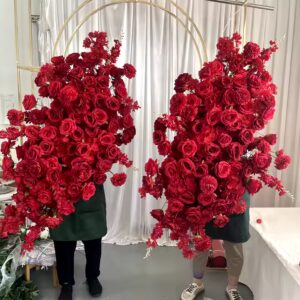 Red Artificial Roses Decorative Flower Panels for Wedding Arch Decorations - Image 3