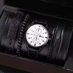 2024 new all-in-one fashion disc quartz watch business casual men's temperament watch set - Image 5