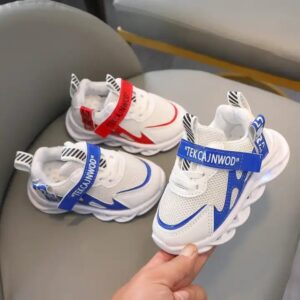 New LED Light Casual Sneakers Breathable Mesh Sport Shoes for Children with Luminous Letter Ribbon for 1-6 Years Old - Image 4