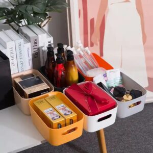 Plastic desktop storage box Cosmetics organizer Kitchen storage box Snack storage basket - Image 3