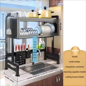 Expandable stackable kitchen cabinet shelf organizer, counter spice racks, multifunctional storage shelf for kitchen, bathroom - Image 3