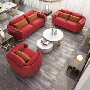 Italian Modern Style Dubai Luxury Fabric Sofa Set Living Room Couch Furniture Curved Home Sofa Set 1+2+3 - Image 5