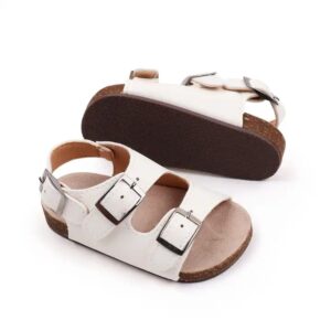 New summer baby walking shoes solid color buckle with wooden soles non-slip casual infants sandals - Image 7