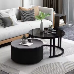 Simple Style Center Tea Table Lift Top Coffee Table Nesting Modern Round Luxury Coffee Table - Image 4