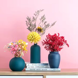 Fashionable Colorful Small Aromatherapy Bottles Matte Delicate Ceramic decorative Flower Vase On Desktop - Image 4