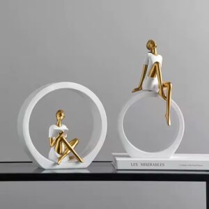 Home Decor Reading Statues Luxury Living Room Table Ornaments Resin Crafts Abstract Figurines For Office Desktop Accessories - Image 5