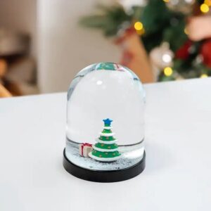 Custom 83 mm Plastic Acrylic Christmas Tree Water Globe Snow Ball Factory OEM Sequin Ornament Souvenir - Image 5