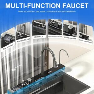 304 bowl undermount stainless steel apron farmhouse handmade smart waterfall multifunction kitchen sink - Image 4