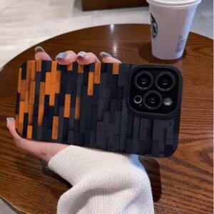 Orange And Black Stitching Design Soft TPU Leather Mobile Phone Case For Iphone 6 7 8 X Xr Xs 11 12 13 14 15 16 Pro Max - Image 5