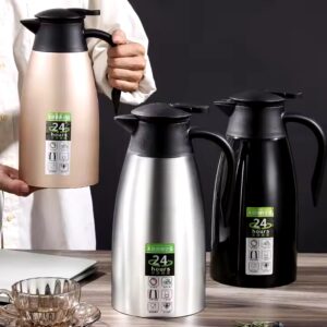 2 Liter Black Stainless Steel Thermal Kettle Vacuum Flask Thermos Jug Camping Kettle Hot Water Jug Food Flask Water Bottle Flask - Image 4