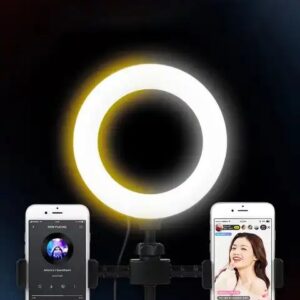 6 inch 16cm LED Ring Fill Light Lamp Vlogging Video Light Live Broadcast Kit with Dual Phone holders - Image 5