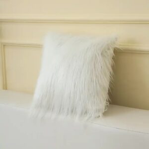Decorative Sofa Long Faux Fur Throw Pillow Cover Solid Color Soft Mongolian Fur Pillow Cushion Cases - Image 6