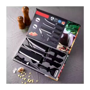 6 Pieces Scissor Vegetable Fruit Peeler Sharp Stainless Steel Kitchen Knives Set Non-stick Coating Knife Set With Gift - Image 5