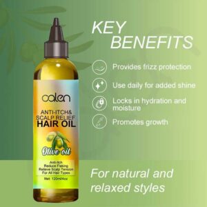 Olive Oil Hair Scalp Oil Organic Natural For Hair Growth Anti-Itching Dandruff Relief Scalp Oil - Image 3