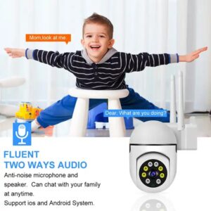Wide Angle Indoor CCTV Security Camera Night Vision Two Way Audio Memory Card Storage Option Network Floodlight Camera - Image 6