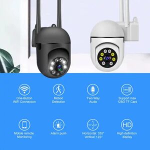 Wide Angle Indoor CCTV Security Camera Night Vision Two Way Audio Memory Card Storage Option Network Floodlight Camera - Image 3