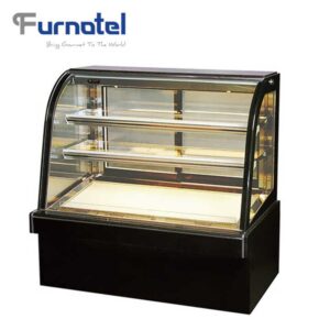 Commercial Square Glass Cake Refrigerator Curved Glass Bakery Display Showcase Counter Cooler - Image 3