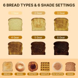 2-Slice Stainless Steel Digital Timer Toaster with Touch Screen 6 Bread Types Premium Toaster for Perfect Toast Every Time - Image 6