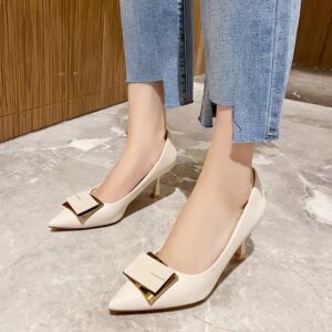 Elegant Design Women Pu Pointed Toe Sexy Shoes Office Ladies High Heels Pumps - Image 3