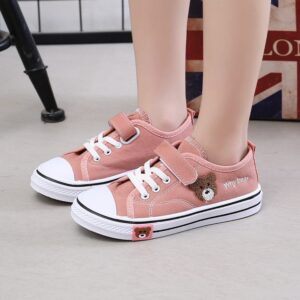 children bear canvas shoes fashion student Shoes Boys and girls Hook&Loop shoes - Image 4