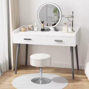 Adjustable Vanity Stool , Vanity Chair,Storage ottoman,round ottoman stool - Image 3