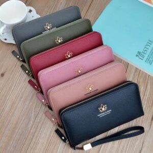 luxury card money holder purse mobile phone bag long leather ladies women's wallets for women - Image 6