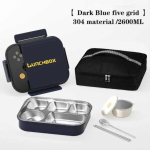 High Quality 304 Stainless Steel Compartment metal lunch box microwave friendly portable Lunch Box Bring spoons and chopsticks - Image 7
