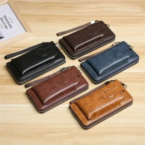 Multi Function high-capacity Zipper Phone Leather Bag Boys Leather Men's Wallet With Removable Coin Purse st - Image 3