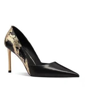 Black Blue Snake Skin Pointed Stiletto Heel Toe High Heel Sandals Pumps Women Shoes - Image 3