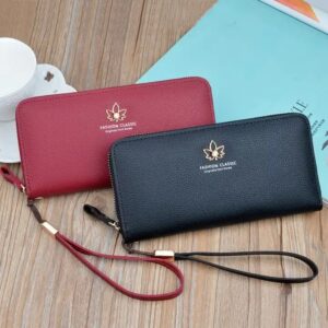luxury card money holder purse mobile phone bag long leather ladies women's wallets for women - Image 3