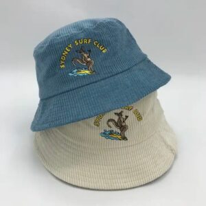 Corduroy Bucket Hat With Custom Embroidery Logo Design Outdoor And Surf Hats - Image 5
