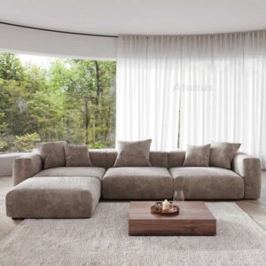 Modular Sectional Sofa Couch Living Room Furniture Corduroy Fabric Sofa Set - Image 3