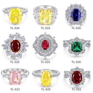 Sterling Silver Jewelry Rings Multi Colored Gemstones 925 CZ Silver Women Rings - Image 7