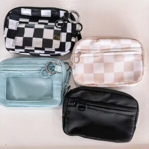 Checkered Nylon Wristlet Keychain Purse Ladies Wristlet Wallet Custom Mini Coin Purse Wrist Strap Wallet Accessories - Image 5