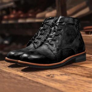 Wholesale Men's Middle Tube Cowboy Biker Boots Chelsea Martin Western Boots Shoes - Image 4