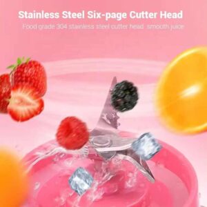 300ml Personal USB Juicer Cup Portable Juicer Blender Household Fruit Mixer Six Blades Rechargeable Fruit Mixing Machine - Image 6