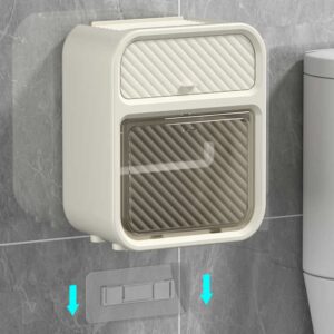 Wannuo Fashion Bathroom Tissue Boxes Waterproof Wall-mounted Tissue Storage Box Tissue Box with Punch-free Adhesive Wall Hook - Image 5