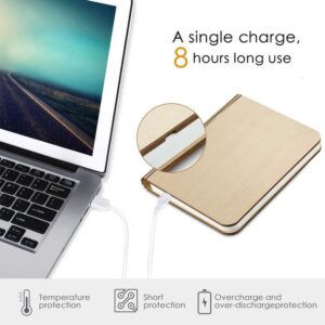 LED Folding Wooden Book Lights Rechargeable 3 Colors Bedside Night Light For Bedroom Living Room LED Light Lamp - Image 7