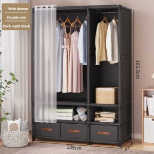 Simple wardrobe household bedroom dustproof cloth wardrobe rental housing assembly storage cabinet strong and durable - Image 1