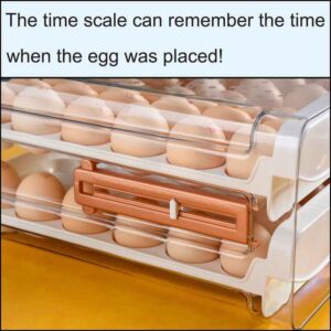 2 Drawers Egg Holder Storage Container With Freshness Timer For Refrigerator - Image 5